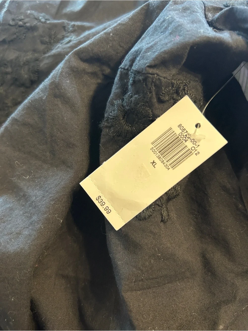 Old Navy Black Button-Front Puff Sleeve Blouse